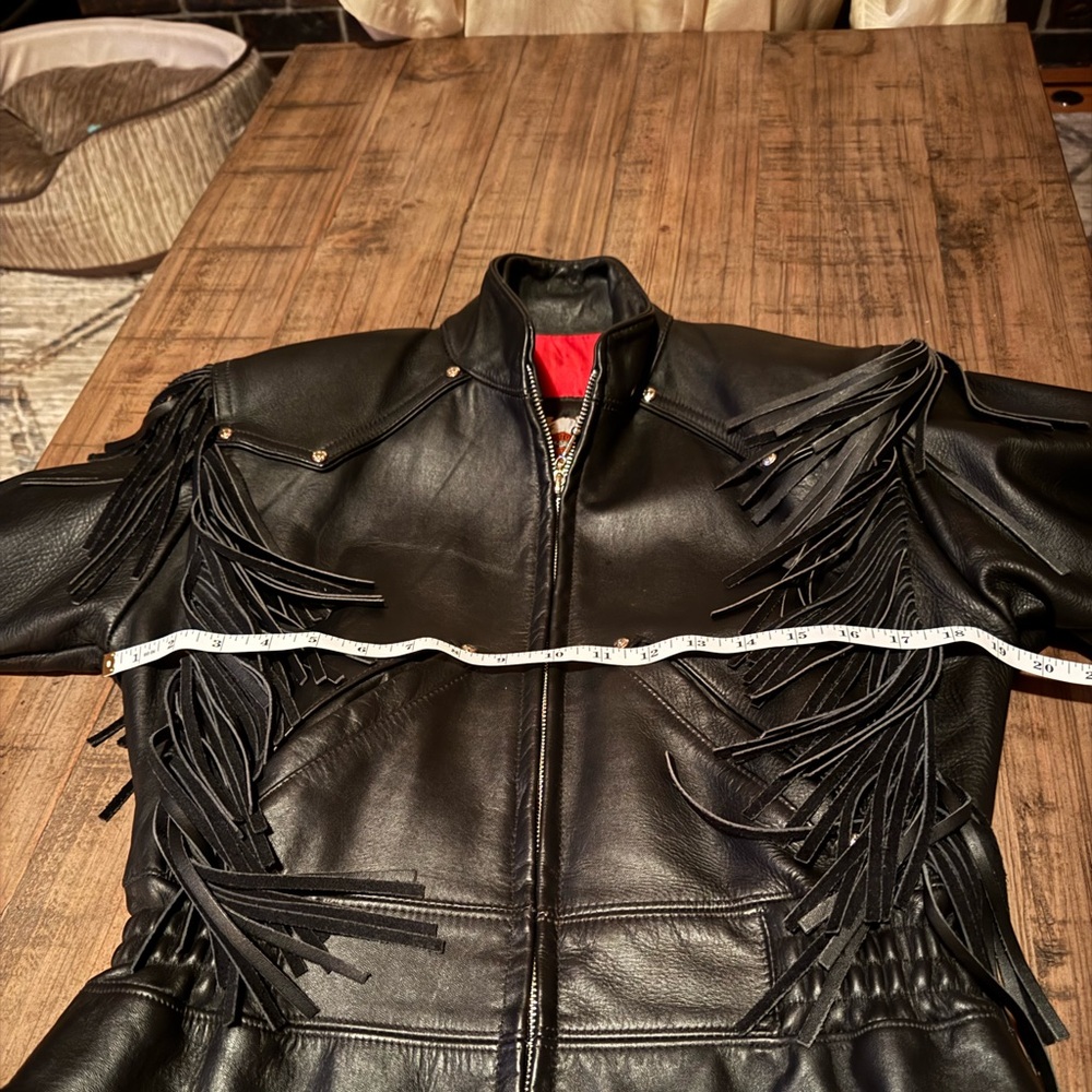 Harley-Davidson women’s Black Leather Jacket with Fringe size XS - Picture 9 of 11